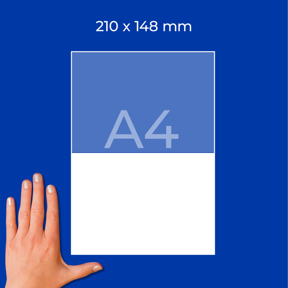 A4, Poster, Hand, Papercard, Blue background