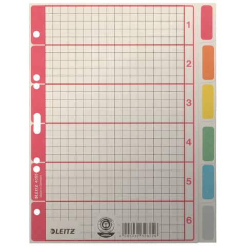 Kartonregister Blanko, A5, Karton, 6 Blatt, grau LEITZ 4355-00-85