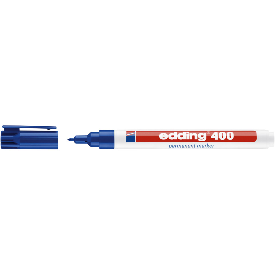Marker, Permanent, Blau, Weiß, edding 400