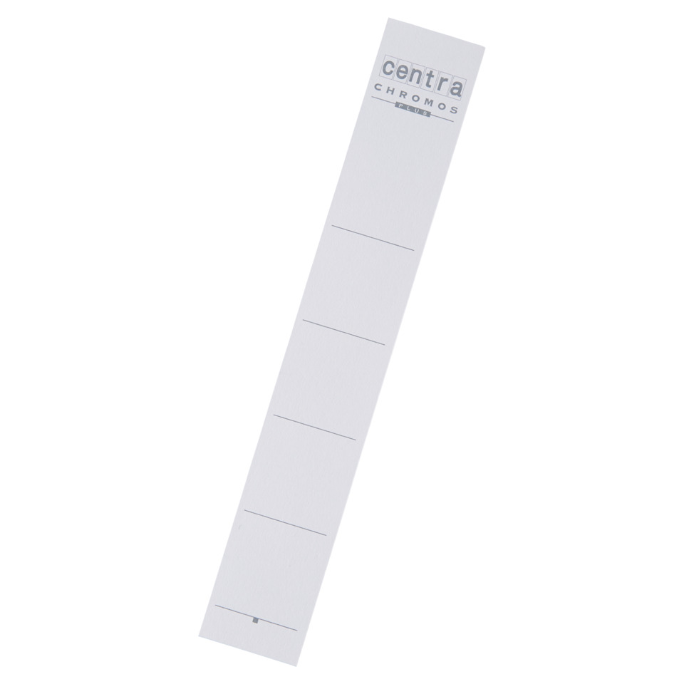 Etikettenstreifen, Notizzettelstreifen, Papierstreifen, Namensschild, Centra Logo