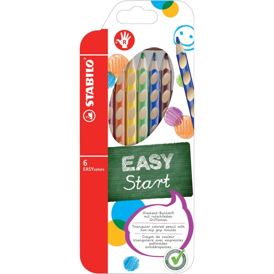buntstifte, ergo, dreikant, buntstift, 6er pack