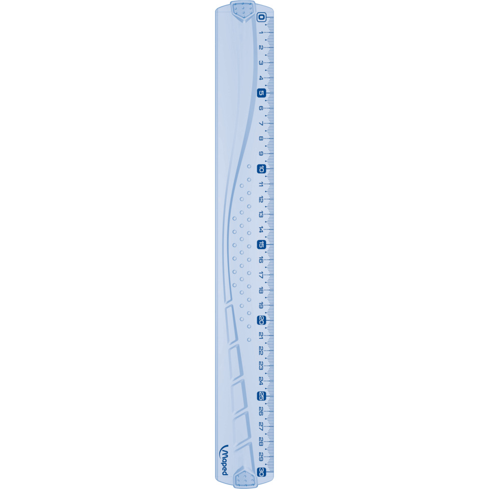 linealer Meterstab, transparente Lineal, Messskala, Zentimeterlineal, blaues Lineal