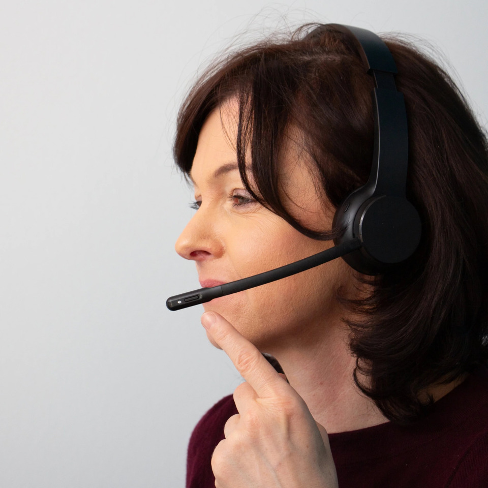 Kopfhörer, Headset, Mikrofonarm, Schwarz, Over-Ear