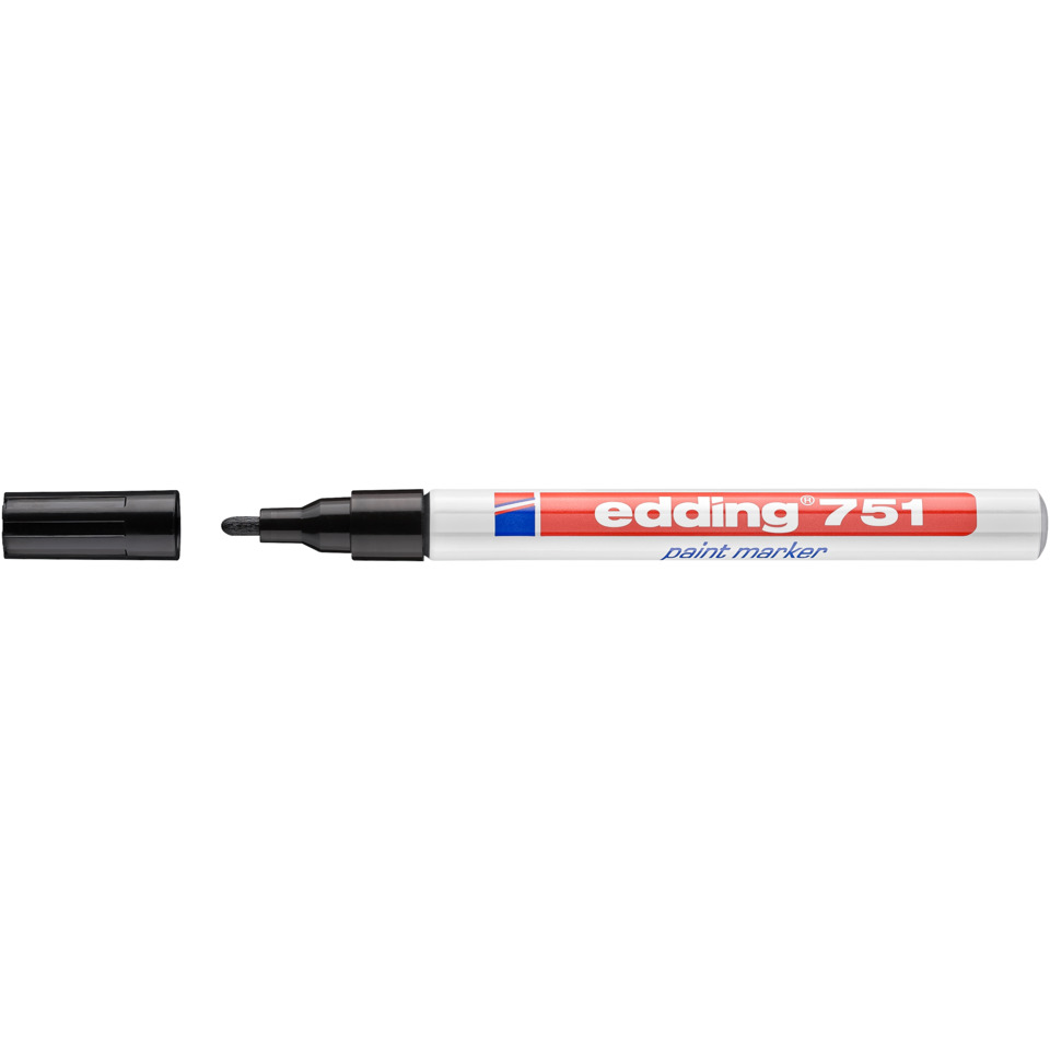 Marker, Permanent marker, Edding 751, Whiteboard marker, Chisel tip,  paint marker, edging 751, white marker, black cap, studio marker