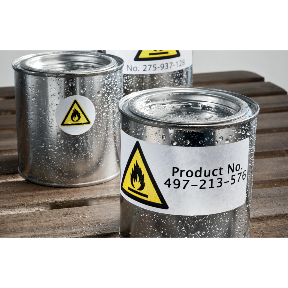 Metallfasche, Warnhinweis, brandgefährlich, Chemikalienbehälter, Fassbild