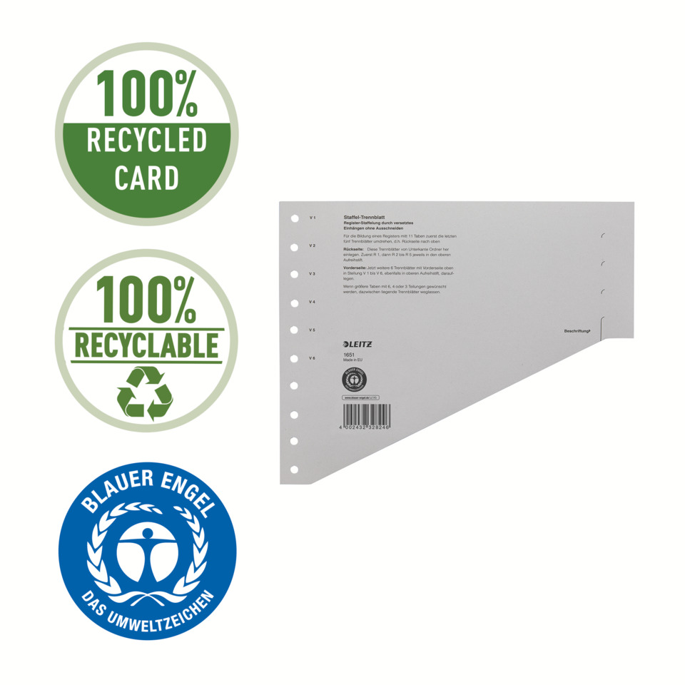 recycelte Karte, Papier, perforiert, Lochreihe, Blatt