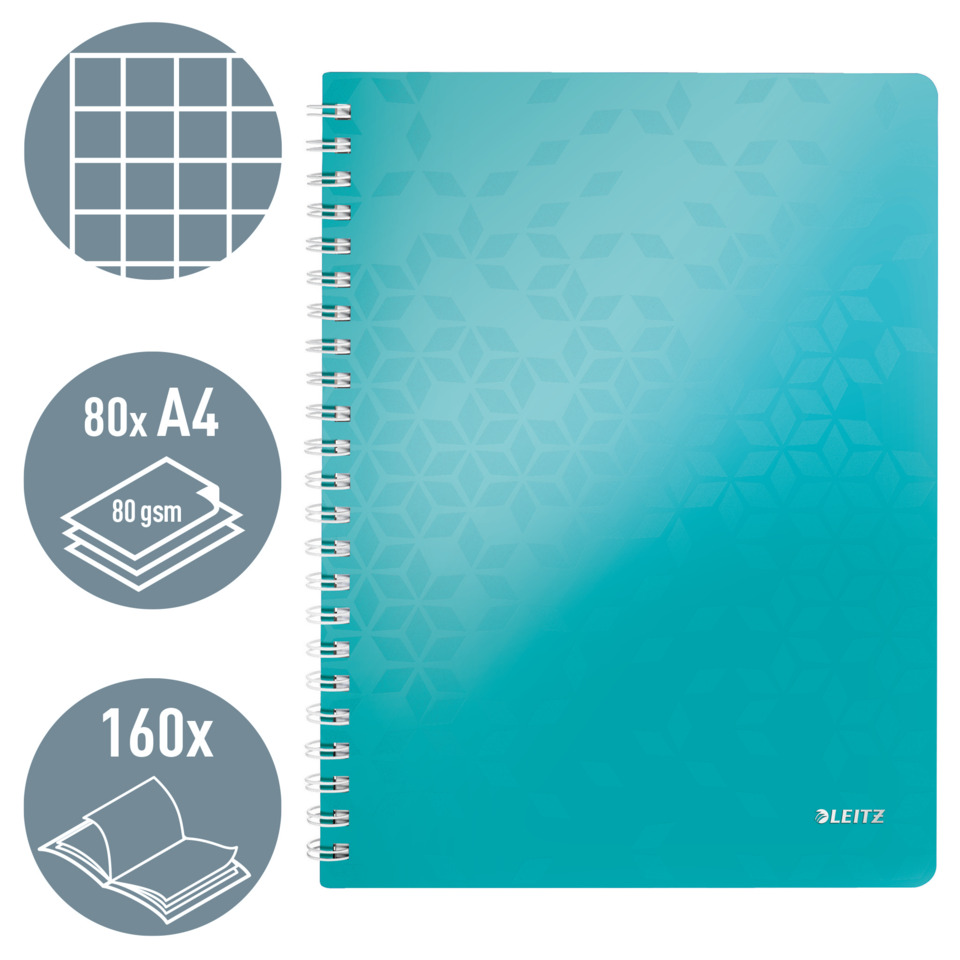 Notizblock,  Spiralgebunden, A4, 80 g/m², Designmuster