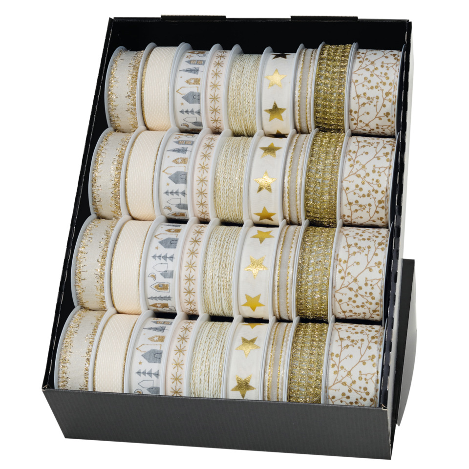 Klebeband-Deko, Geschenkband, Gold-Glitzer, Weihnachtsband, Spitzenband