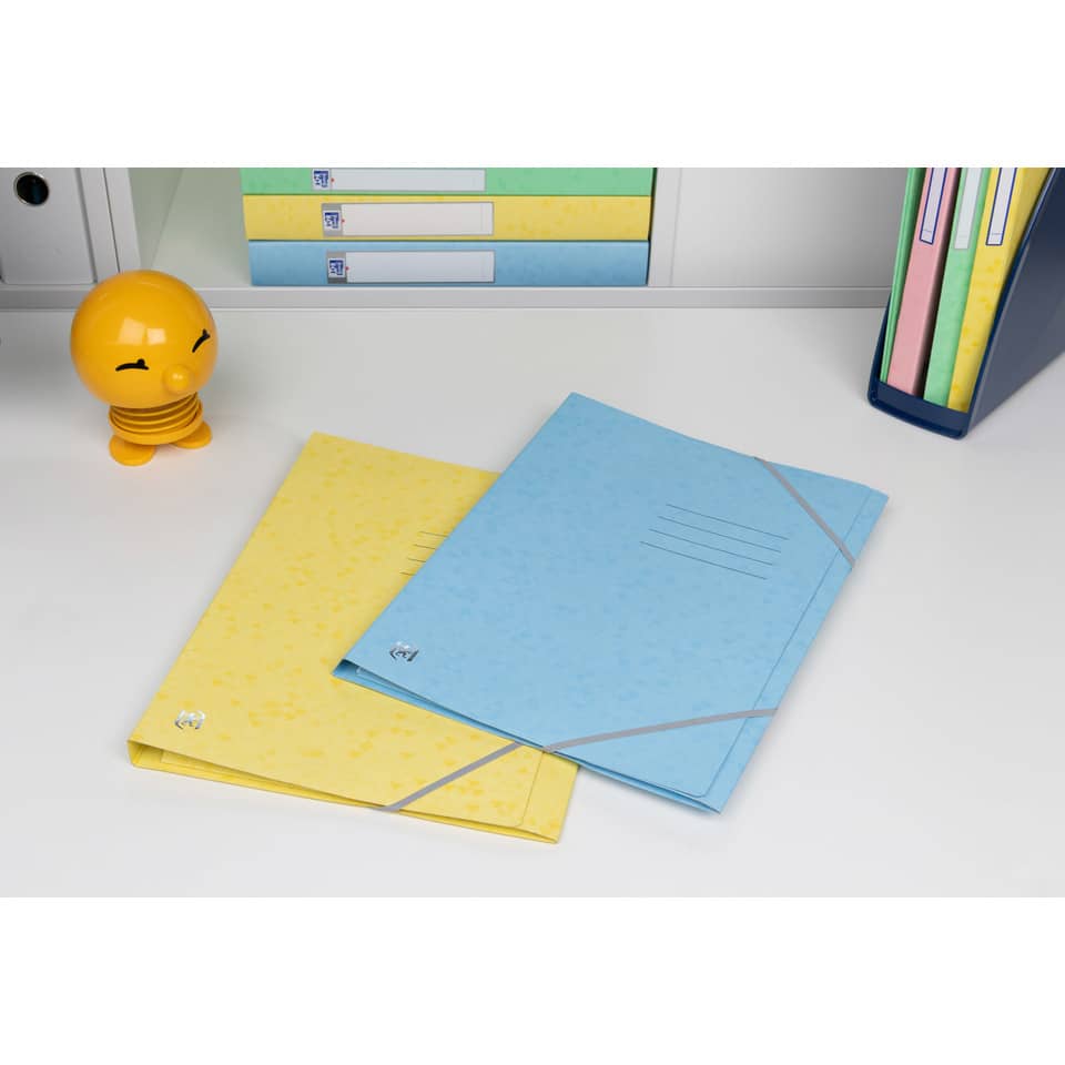 Notizhefte, Ordner, Papiereinband, blau, gelb