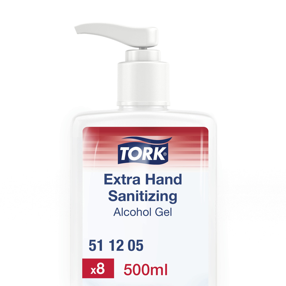 Hand Sanitizer, Alcohol Gel, 500ml, Pump Bottle, Tork