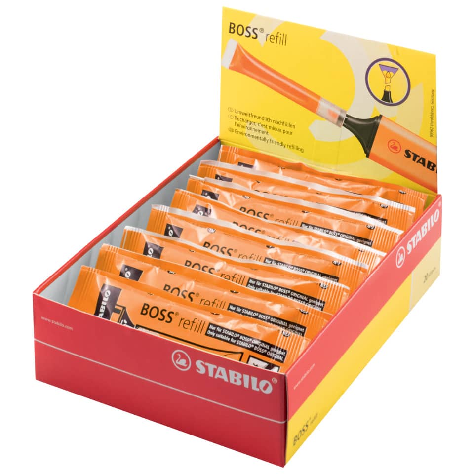 Stabilo Boss, Textmarker, Refill, Nachfüllpack, Orange