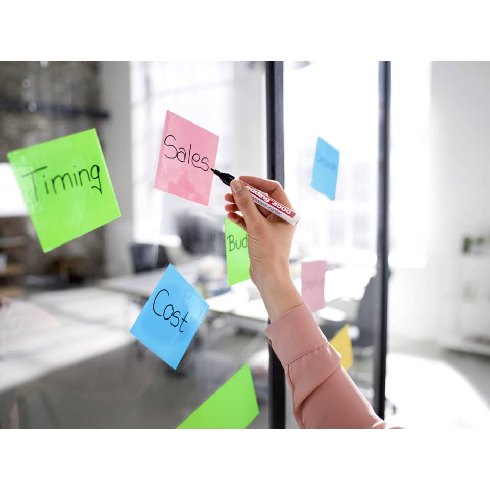 Notizblock, Sticky notes, Whiteboard, Marker, Besprechungsraum