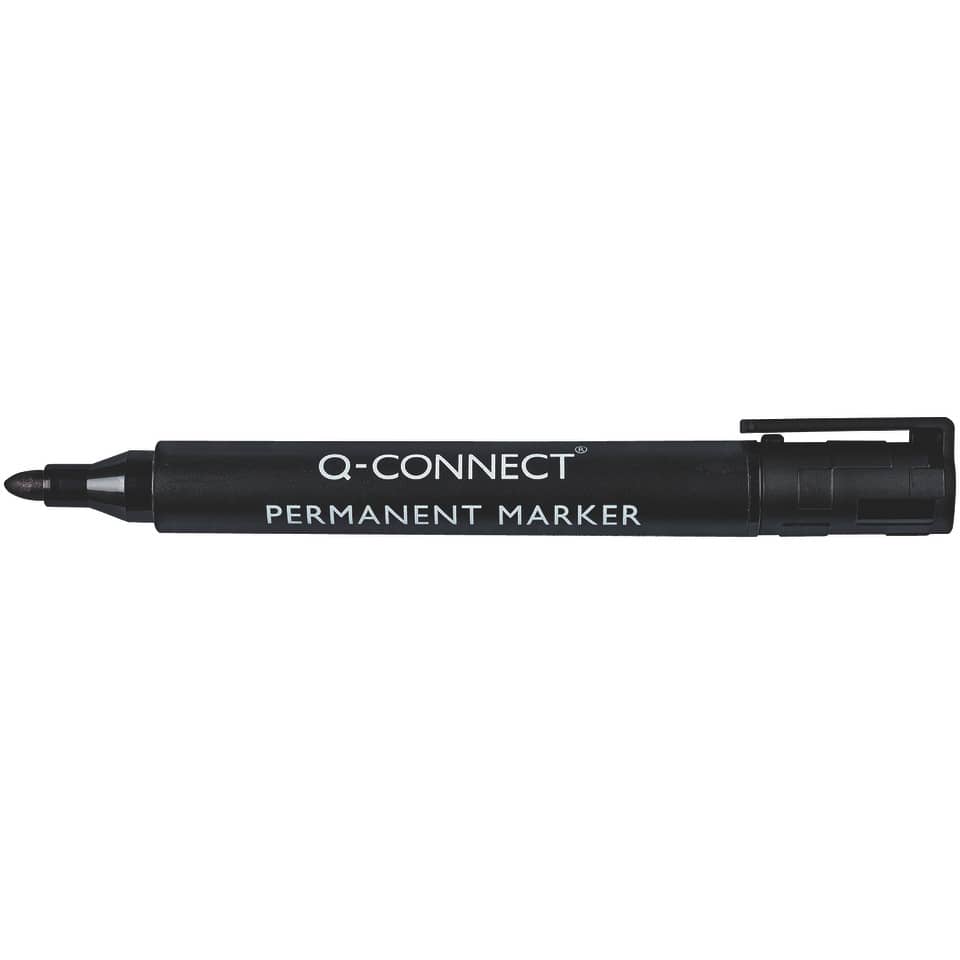 Permanentmarker, Marker, Schwarz, Stift, Q-Connect