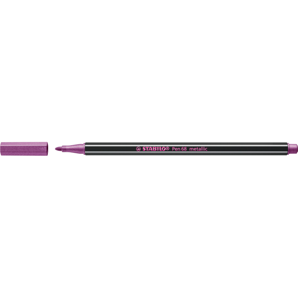 metallischer Stift, Marker, pinkfarbener Kappenstift, schwarzer Körper, Dual-Ton-Stift