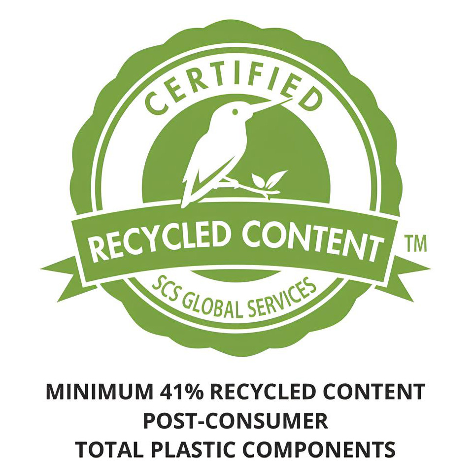 recycled content, zertifiziert, logo, kunststoffkomponenten, grün