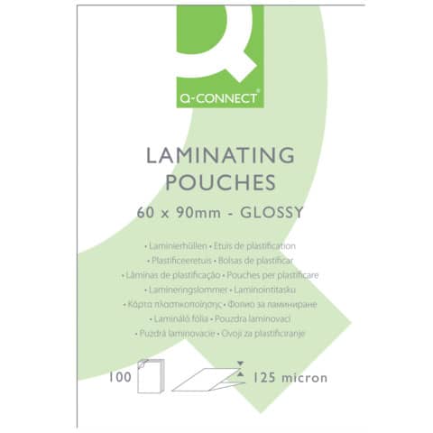 Laminierhülle Visitenkarten, 60 x 90 mm, 2 x 125mym, 100 Stück Q-CONNECT KF01209