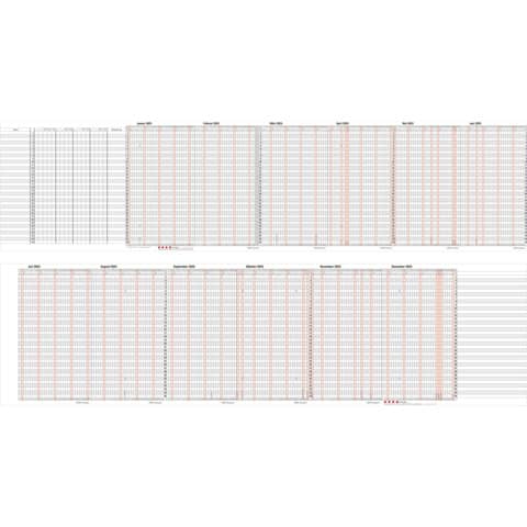 Urlaubsplaner -35 Mitarbeiter, 230 x 30cm GÜSS 12-22