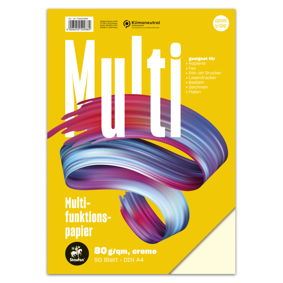 Kopierpapier, Multifunktionspapier, DIN A4, 80 g/m², einfarbig gelb