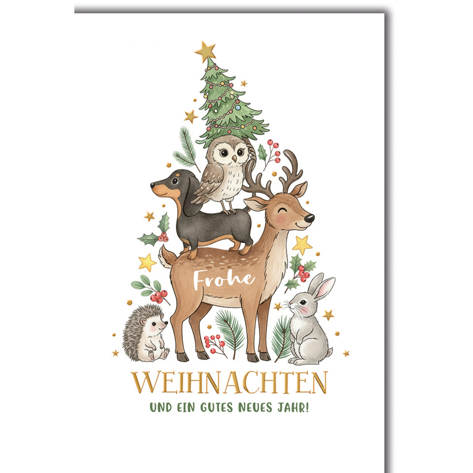 weihnachten, fondestimmung, tiermotive, holzszenario, grünes-weihnachtsbaum