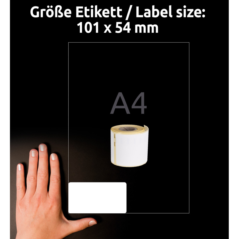 Etikett, Aufkleber, Rollentyp, A4-Größe, Klebeband