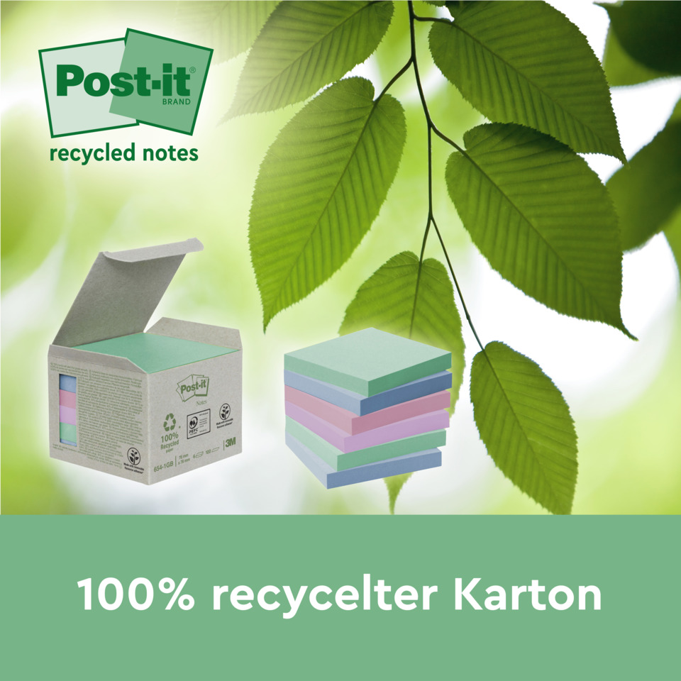 recycelter Notizblock, Post-it, Karton, Notizblock, Post-it Box