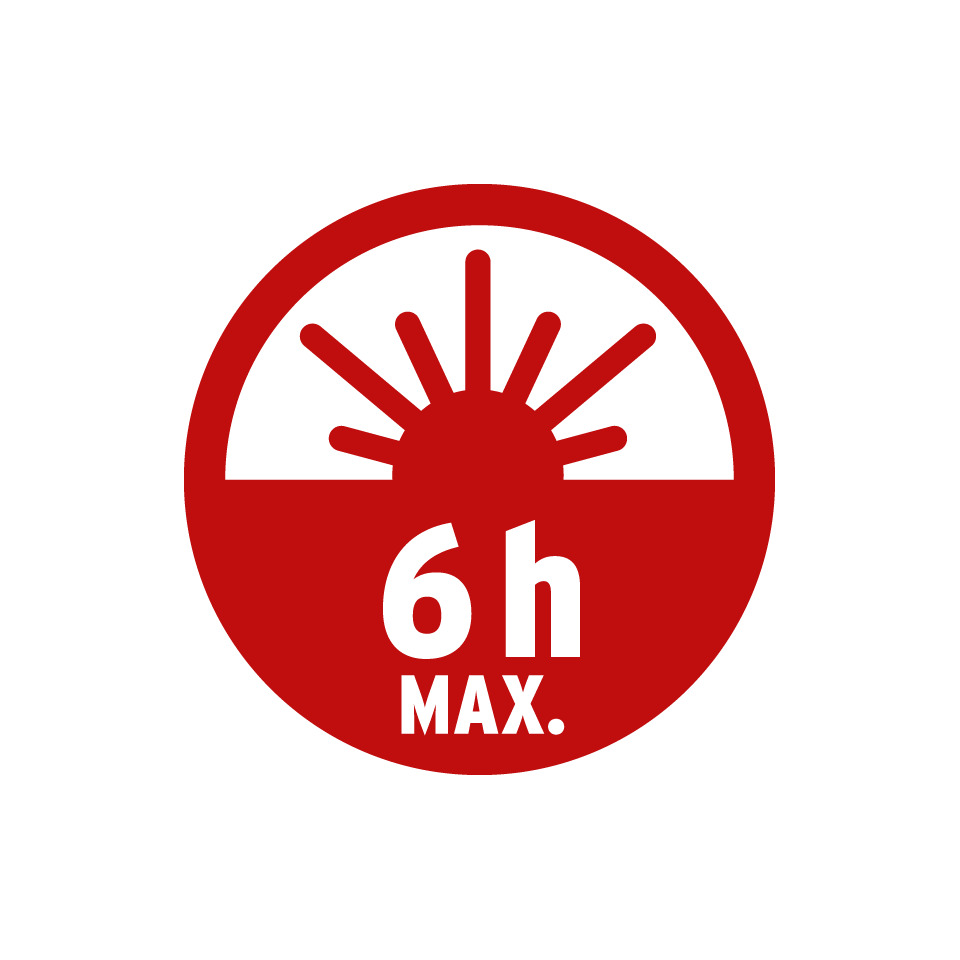 6h, max, alarm, sonne, symbol