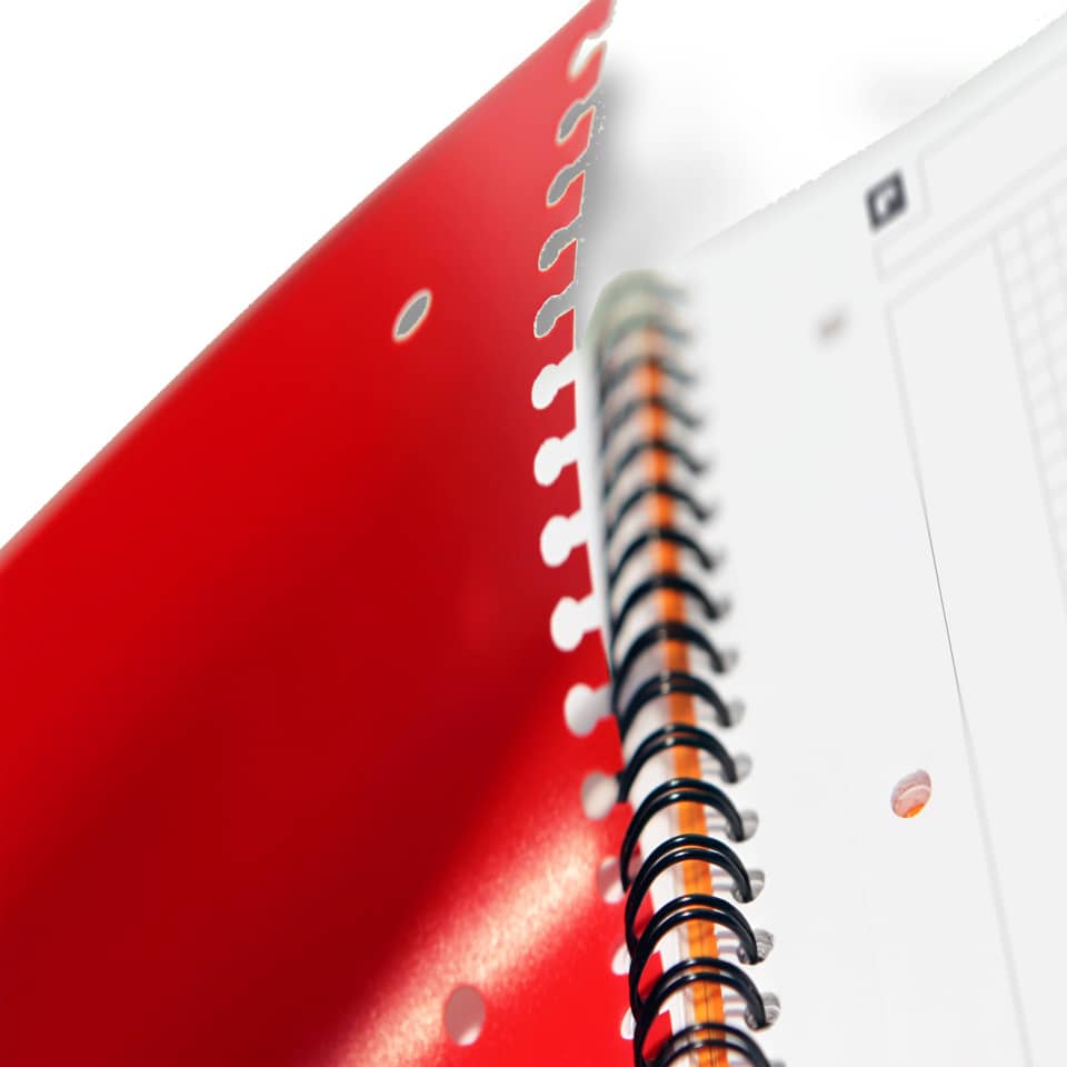 spiralbinder, notebook, red cover, coil, ring binder