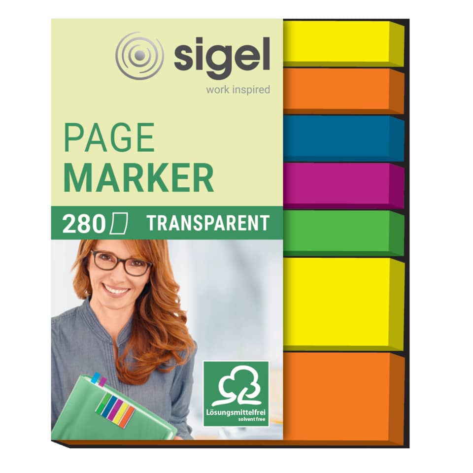 Schreibtischmarker, Bunte Marker, Transparent, Nachfüllbar, Post-it-Style Blocker