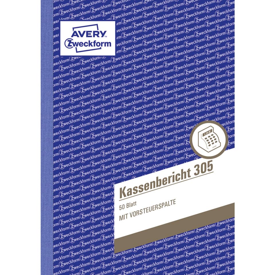 Kassenbericht, Kassenbuch, 50 Blatt, Vorsteuer, Papierlayout