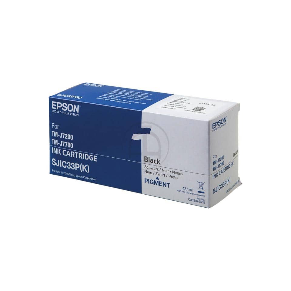 Tintenpatrone, Pigment, Drucker, Schwarz, Kartonverpackung