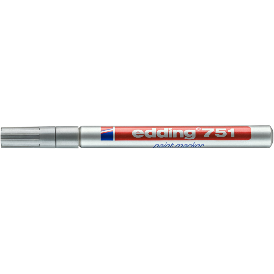 paint marker, edging 751, metal body, red label, dual tip