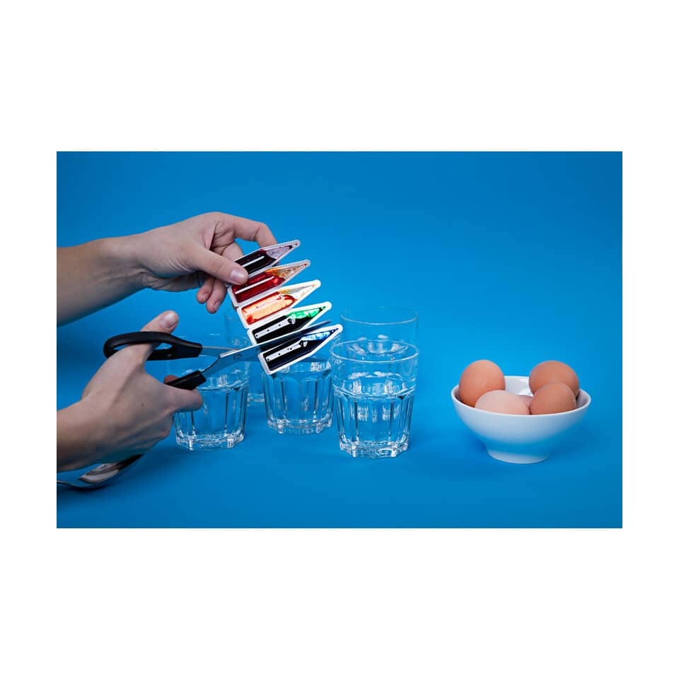 handmade Farbpalette, Glaswaren, Eier-Schale, Glas-Set, Schere