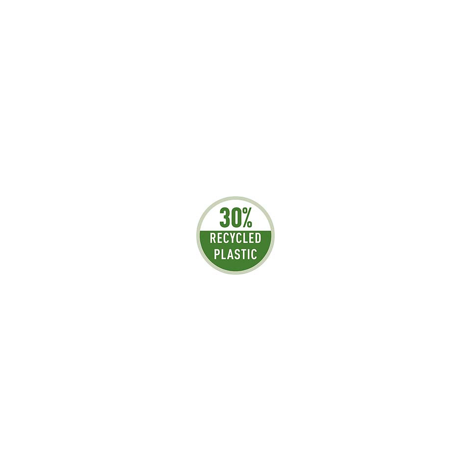 recyceltes Kunststoff, 30% recycelt, Kreislogo, grünes Abzeichen, Öko-Etikett