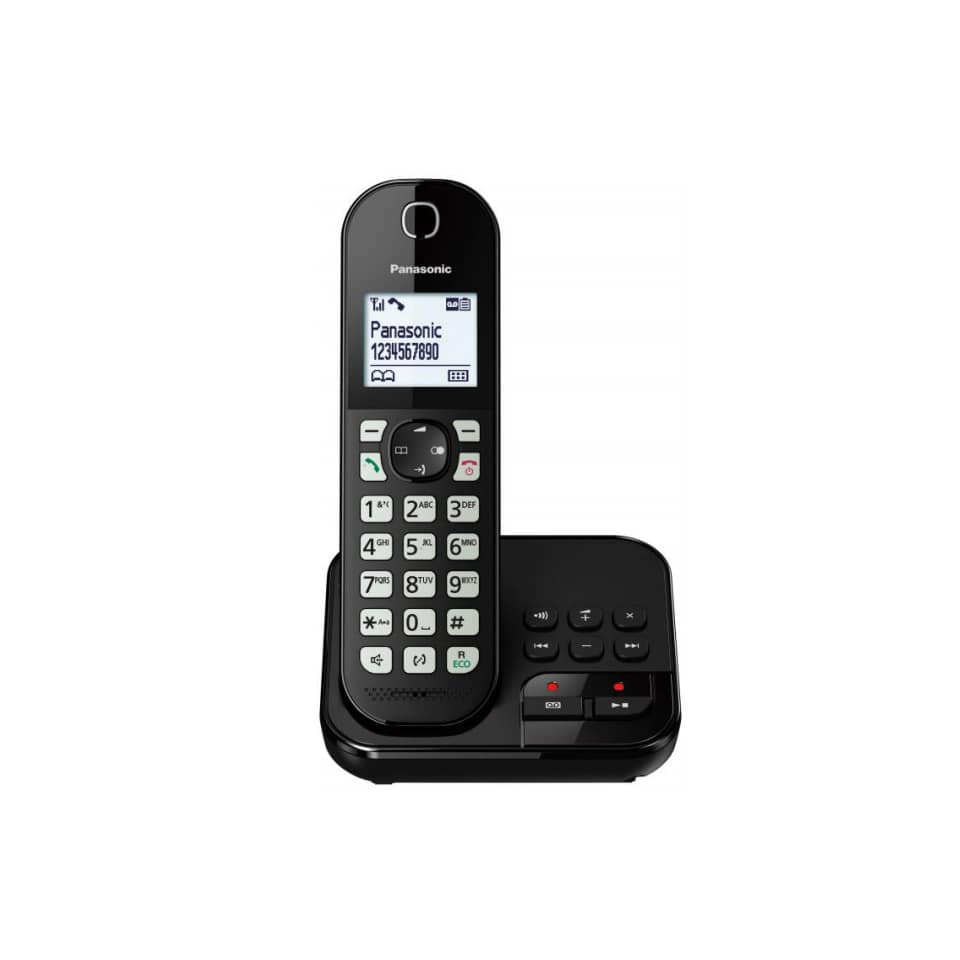 Telefon, Funktelefon, DECT, Schwarz, Anrufbeantworter