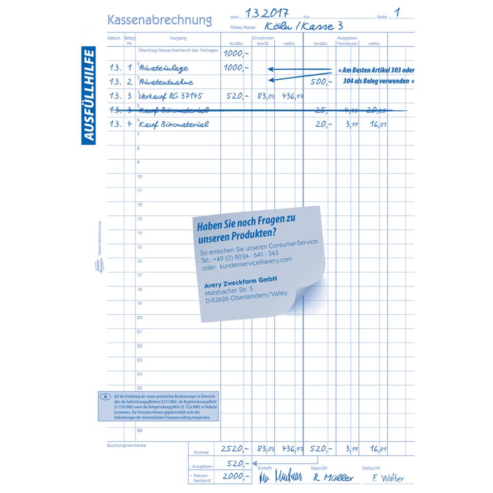 Notizen, Kassenbeleg, Büromaterial, Kauf, Beleg