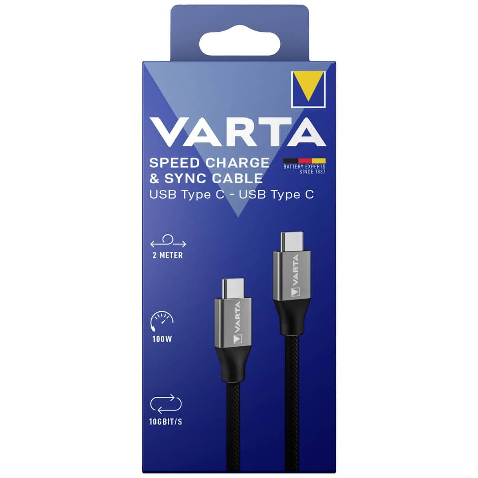 USB-C Kabel, Ladekabel, VARTA Kabel, 2 Meter, 100W
