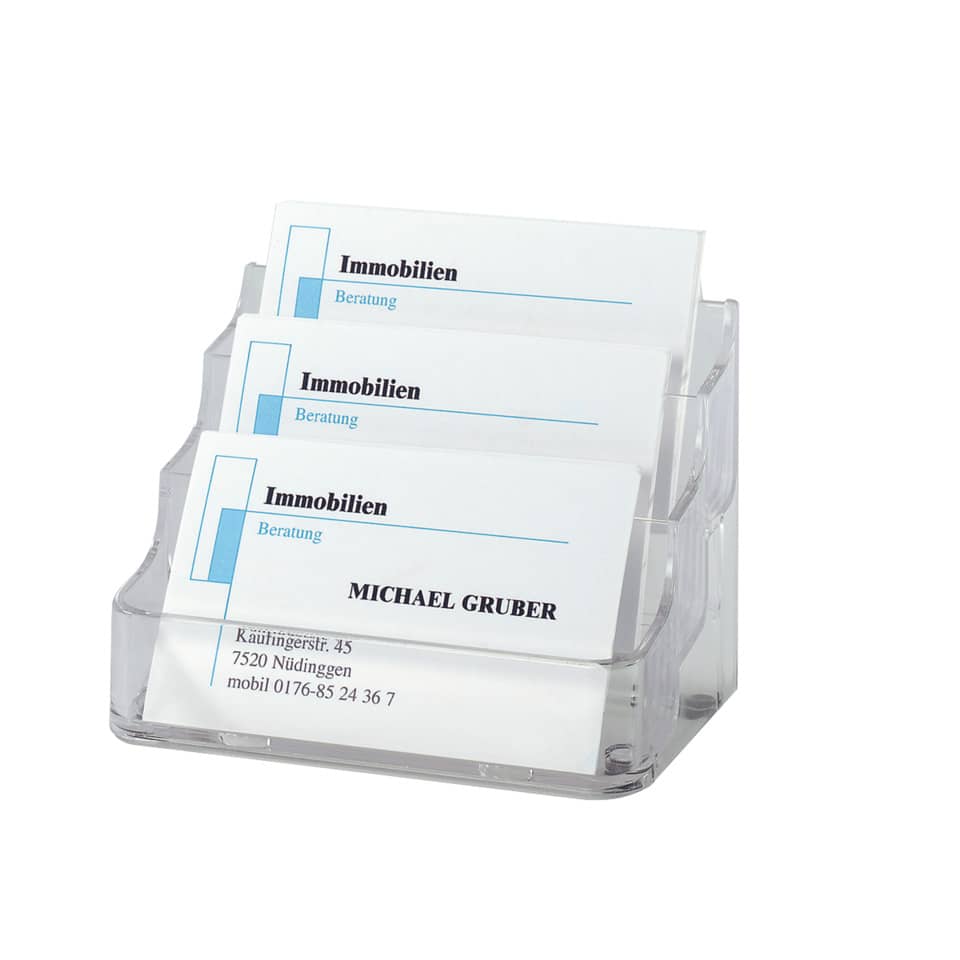 Visitenkartenhalter, Visitenkartenständer, Kartenhalter, transparent, Schreibtischorganizer