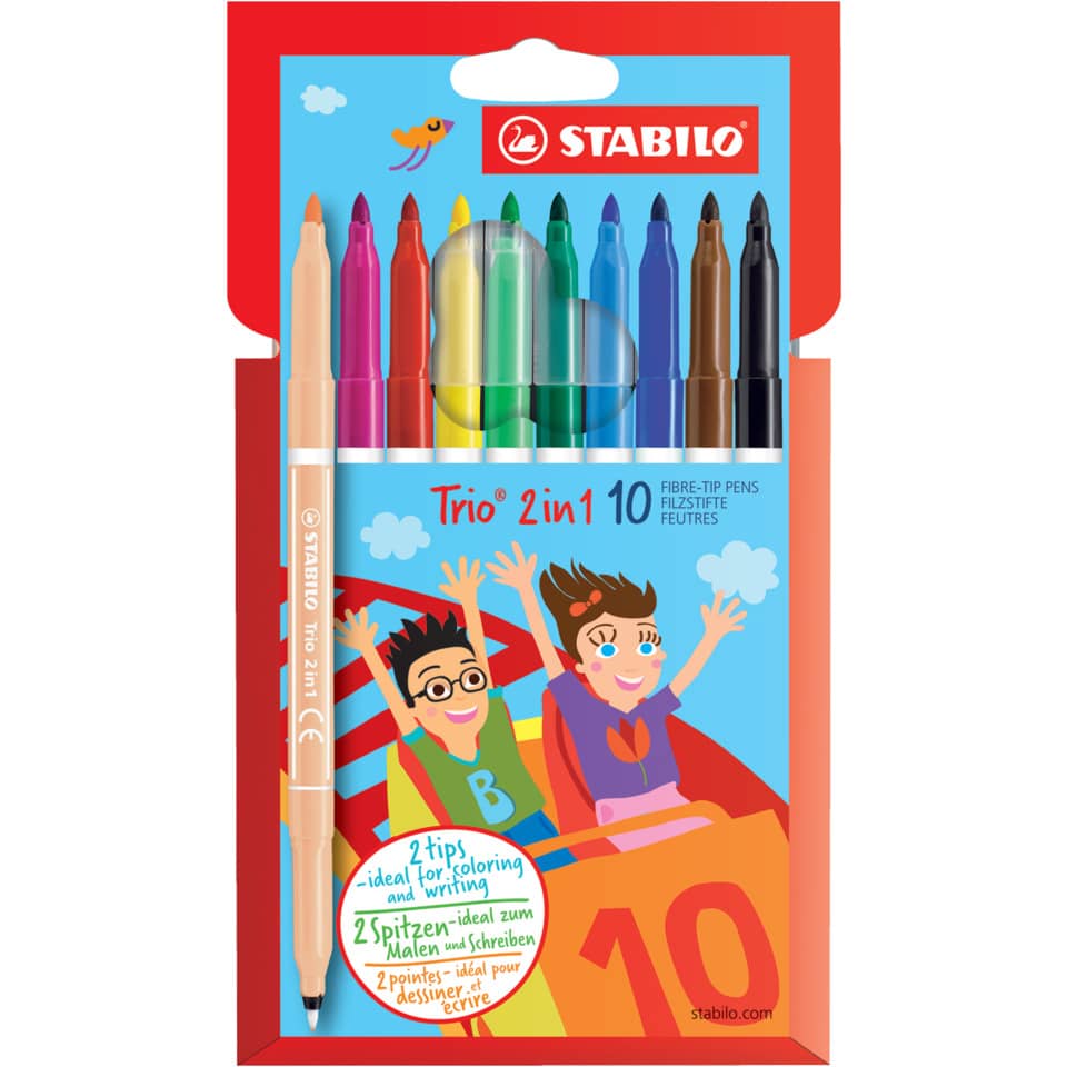 Buntstifte, Filzstifte, Stifte, Kinderset, 2in1 Trio