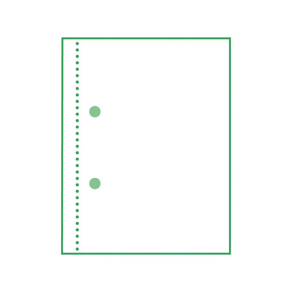 notizblock, lineal, lochart, seite, dotted edge