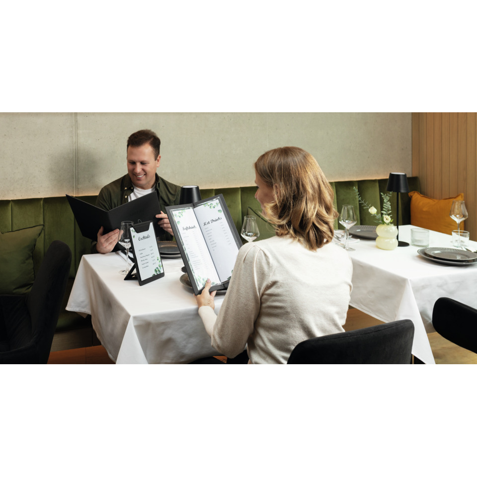 restaurant, Speisekarte, Tischdekoration, Personen, Speisen