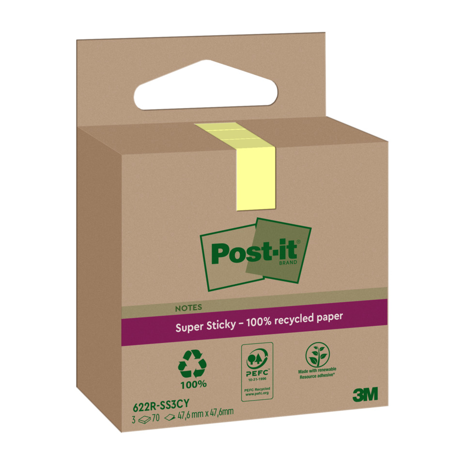 Kartonverpackung, Notizblock, Recyclingpapier, Post-it, Klebeband