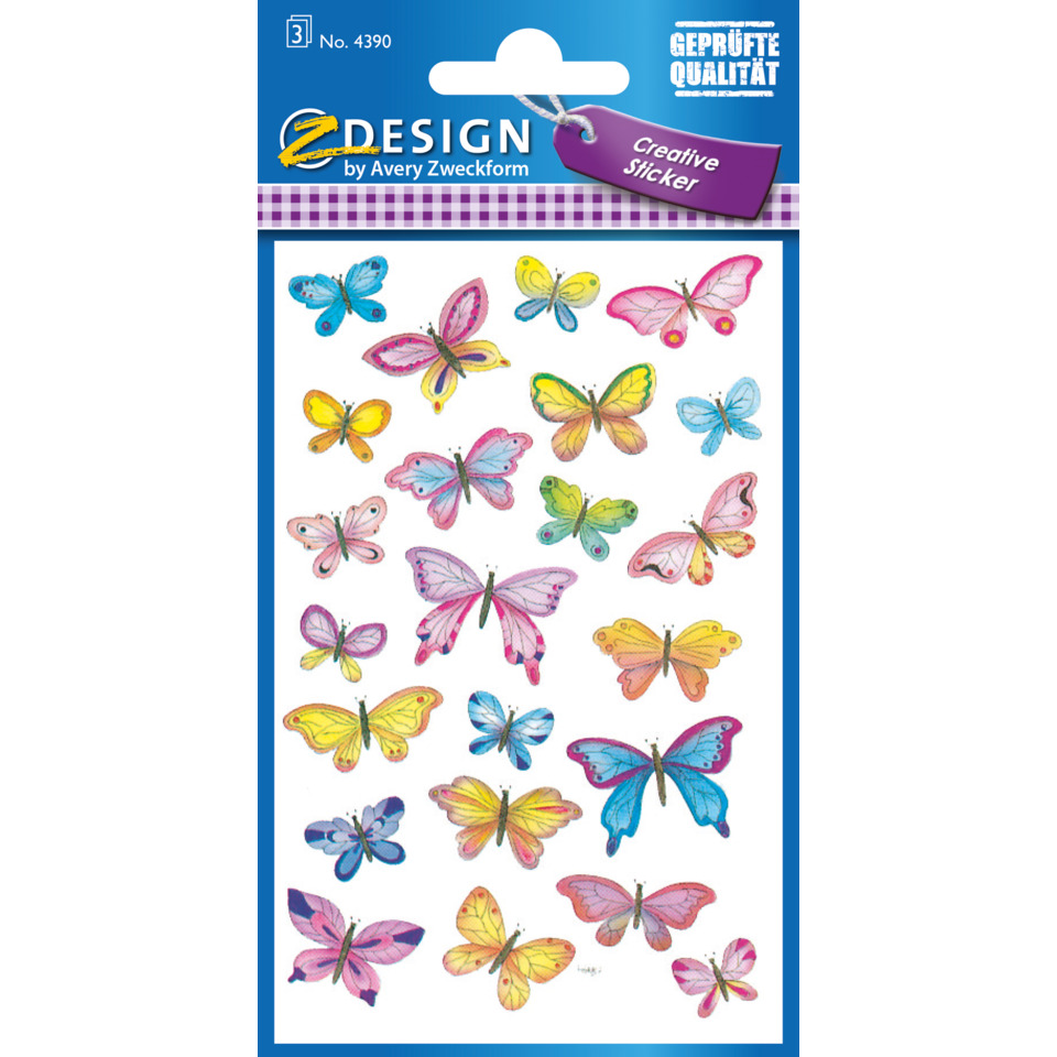 Schmetterling-Sticker, Aufkleber-Set, bunte Motive, Schmetterlinge, Dekor-Sticker
