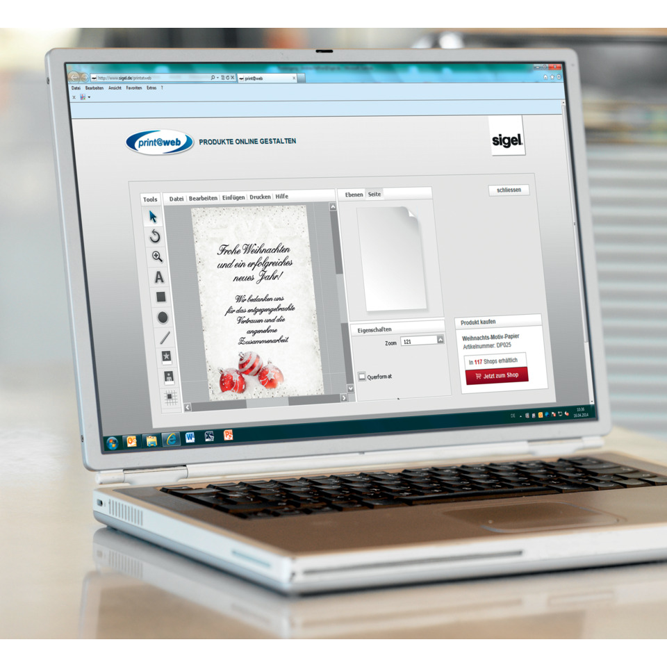Laptop, Bildschirm-Software, Grafik-Editor, Weihnachten, Weihnachtskarte