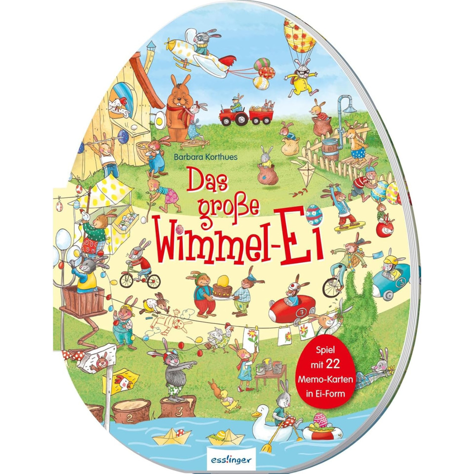 Kinder- Spielkarte, Wimmelbild, Kartenspiel, 22 Memo-Karten, Ei-Form