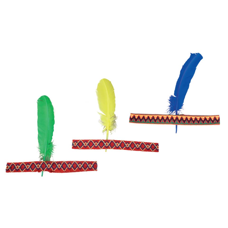 Feder, bunt, Stirnband, Zierkante, Band