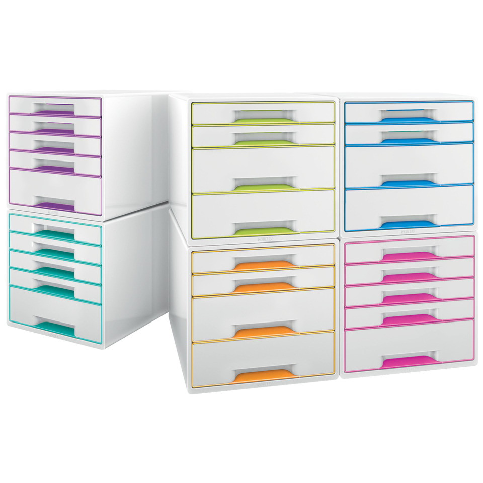 Schubladenbox, Aufbewahrungsbox, Schubladenkasten, Kunststoffbox, Farbcodierte Schubladen
