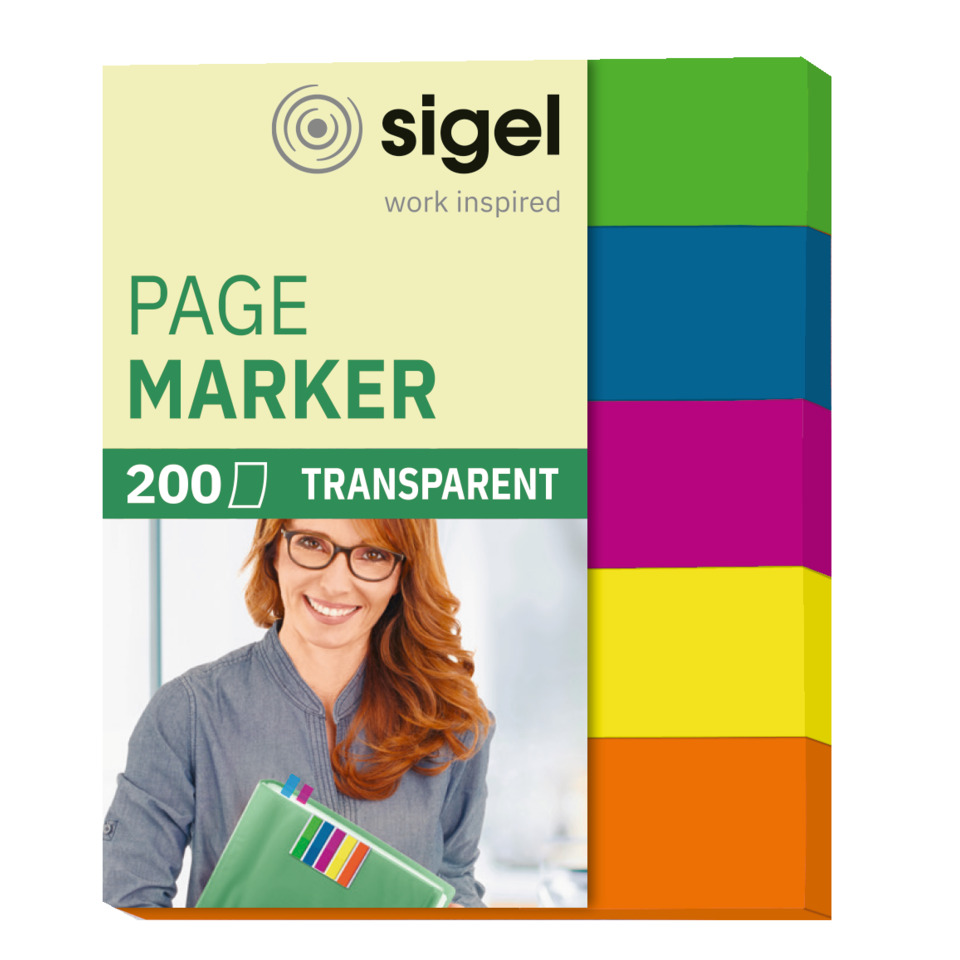 Seitenmarker, transparent, Notizpapier, bunt, mehrfarbig, Marker, Page marker, Transparent, 200 Seiten, Notizbuchumschlag