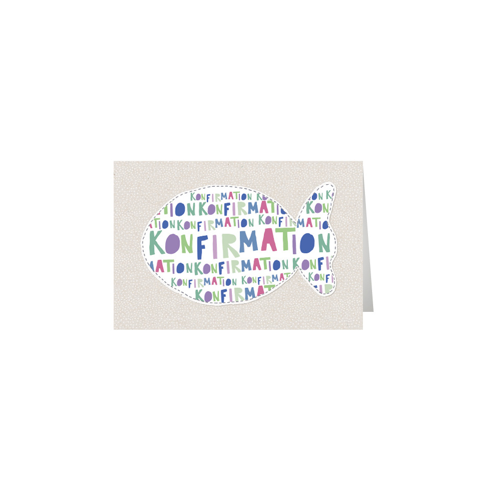 Karte, Konfirmation, Geschenkpapier, Muster, Fisch