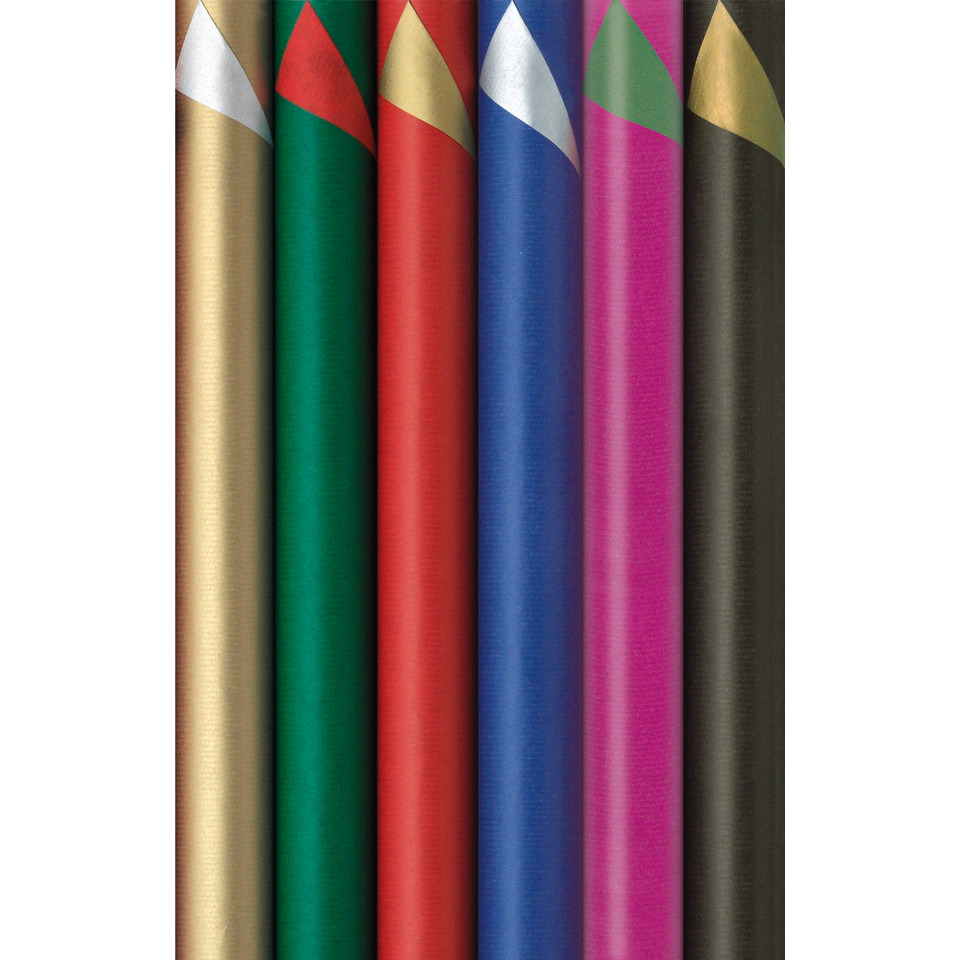 papierrolle, Folienumschlag, gold, bunt, mehrfarbig
