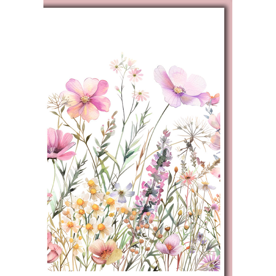 Blumenwandbild, Wiesenblumen, Aquarell, Pflanzenmotiv, Kunstdruck